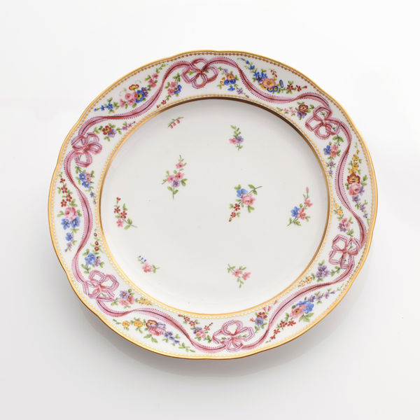 Sèvres Porcelain, A Soft-Paste Sèvres Porcelain Plate from the de Mauroy Service, 1784