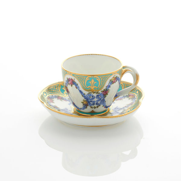 Sèvres Porcelain, A Sèvres Cup & Saucer probably purchased by Louis XV, 1761