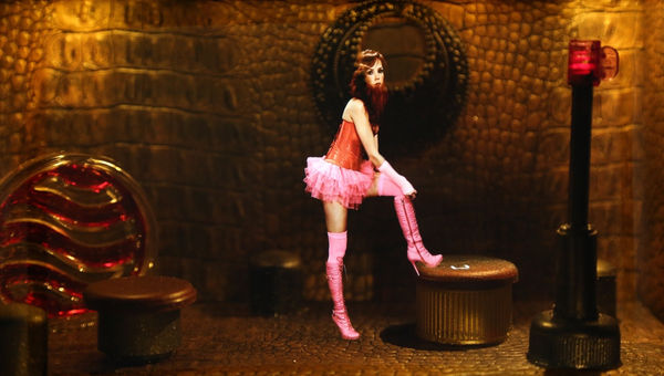 Pierrick SORIN, Red light (girl in a window), 2014