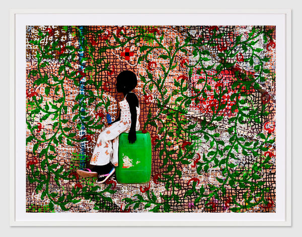 Saidou Dicko photograph. Burkinabè Artist. Contemporary African Art in Paris. AFIKARIS Gallery. Self-taught artist. Painted photography. Echoes to Peulh tradition. Figurative and poetic photography. Contemporary African art. Art Contemporain Africain