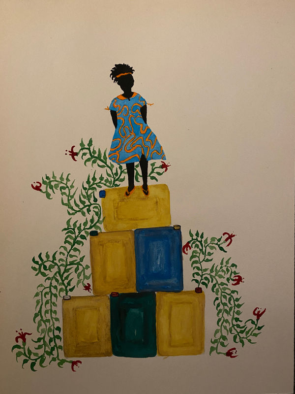Saidou Dicko painting. Burkinabè Artist. Contemporary African Art in Paris. AFIKARIS Gallery. Self-taught artist. Echoes to Peulh tradition. Figurative and poetic.