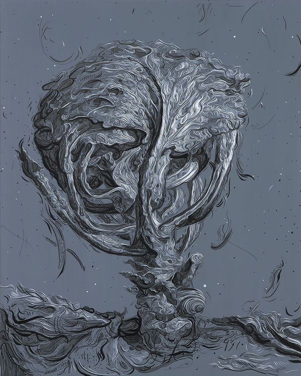 Glenn Brown, Drawing/Painting 35 (after De Heer), 2015