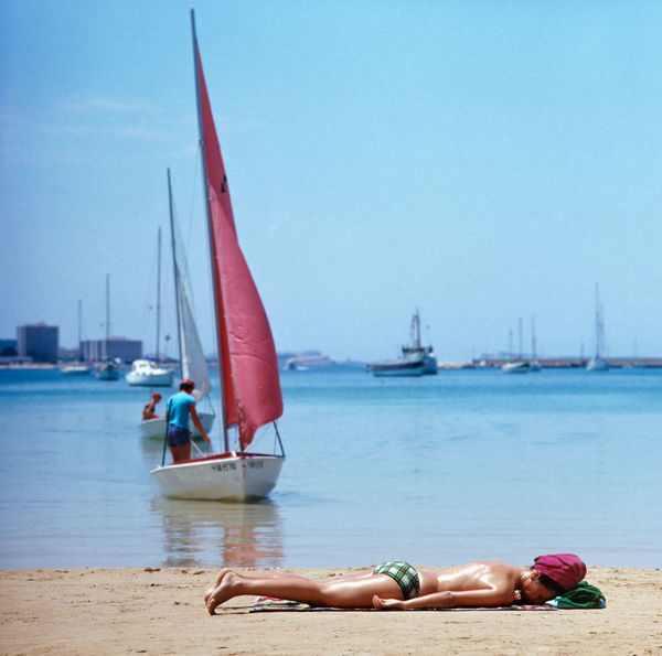 Walter Rudolph, A woman sunbathing face down, Sant Antoni de Portmany, Ibiza, Spain, 1976