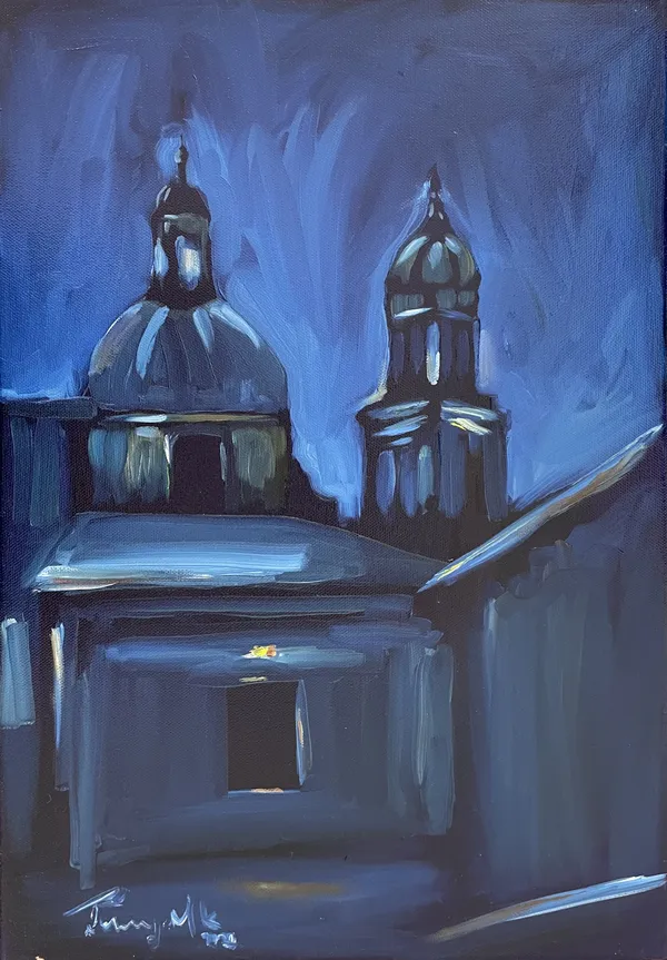 Jimmy Kitheka, Blue shadows at palazzo Ricci, 2022