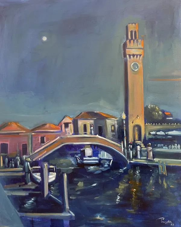 Jimmy Kitheka, Orange Dusk at Glass Island, 2023