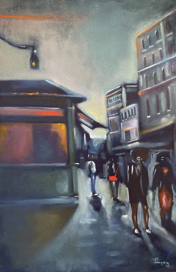 Jimmy Kitheka, Silouhettes View from Piazza della Libertà, 2023