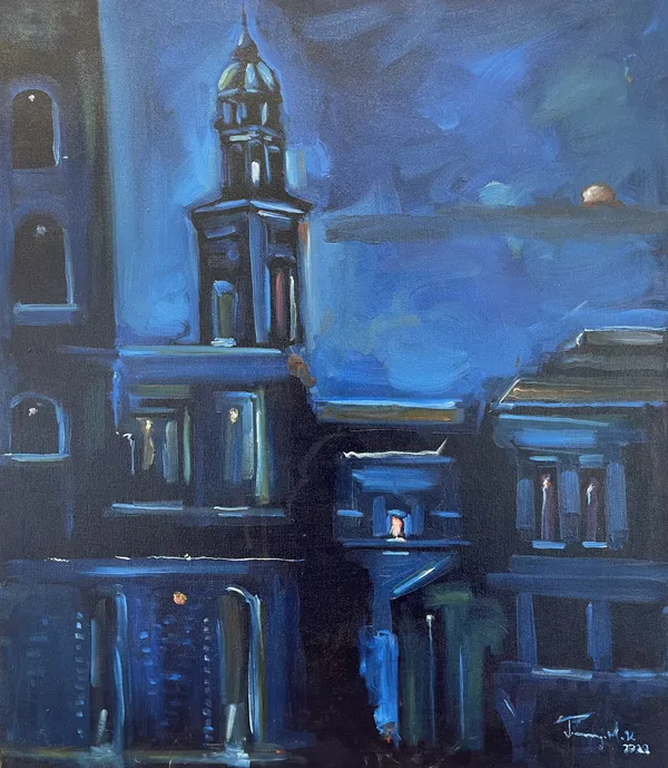 Jimmy Kitheka, Silouhettes View from Piazza della Libertà, Macerata, 2023