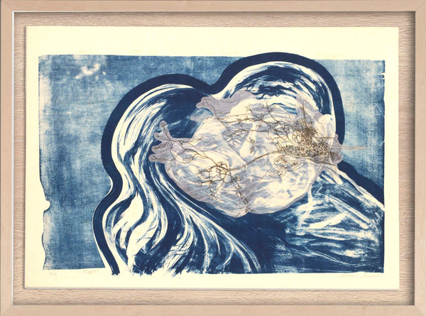 Liliane Dardot e Marcelo Silveira no Beijo, 1981/2025 aplicação sobre litografia 50 x 70 cm (sem moldura) 61 x 83 cm (com moldura)