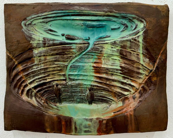 Tatiana Blass Arena Theater_Underground Tornado #11, 2025 Encaustic on resin with iron powder 28 x 36 x 6 cm