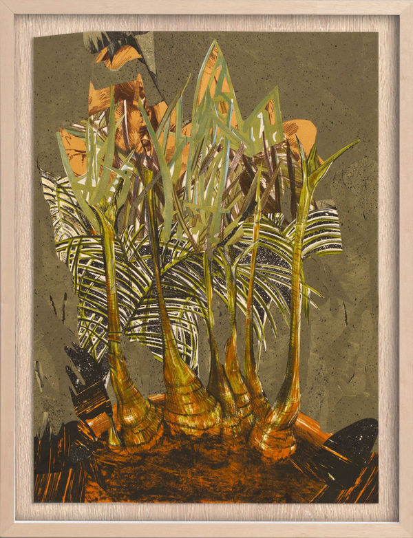 Liliane Dardot e Marcelo Silveira no Lumiar, 1982/2025 Litografia e colagem 58 x 43 cm