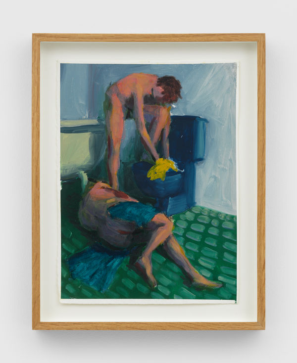 Hugh Steers Clean Up, 1987 Oil on gessoed paper 15 x 11 1/4 in 38.1 x 28.6 cm