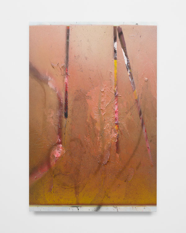 Liam Everett Untitled (the opposite), 2023 Ink, oil, sand on linen 36 1/2 x 24 1/2 in 92.7 x 62.2 cm