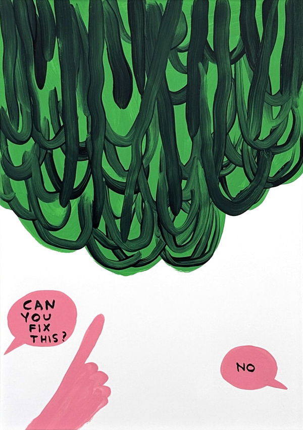 David Shrigley, Original David Shrigley, Acrylic on paper - 'Can You Fix This', 2018