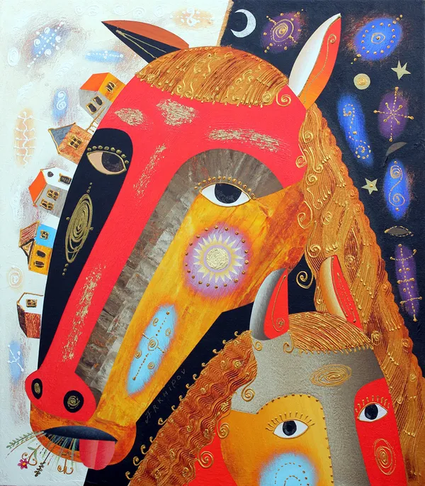 Anton Arkhipov, Mare With Filly