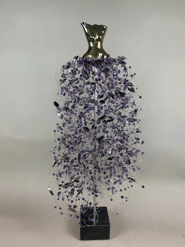 Estella Fransbergen, 192999 High Fired Clay Torso with Amethyst & Purple Shells