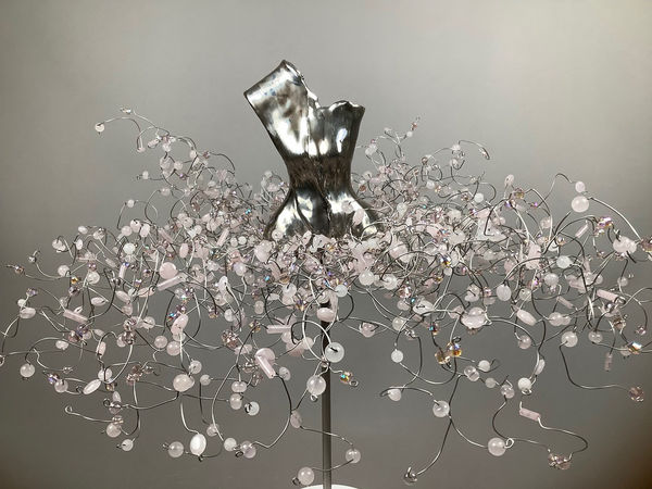 Estella Fransbergen, Torso with White Gold Overglaze, Single Shoulder, Pink Glass Stones & Rose Quartz 193532