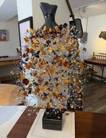 Estella Fransbergen - High Fired Clay Torso with Baltic Amber Quartz & Crystals