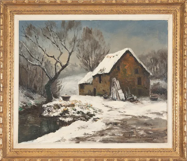 5 Generations of Camille Pissarro, La Chaumière et le ruisseau à Cantepie