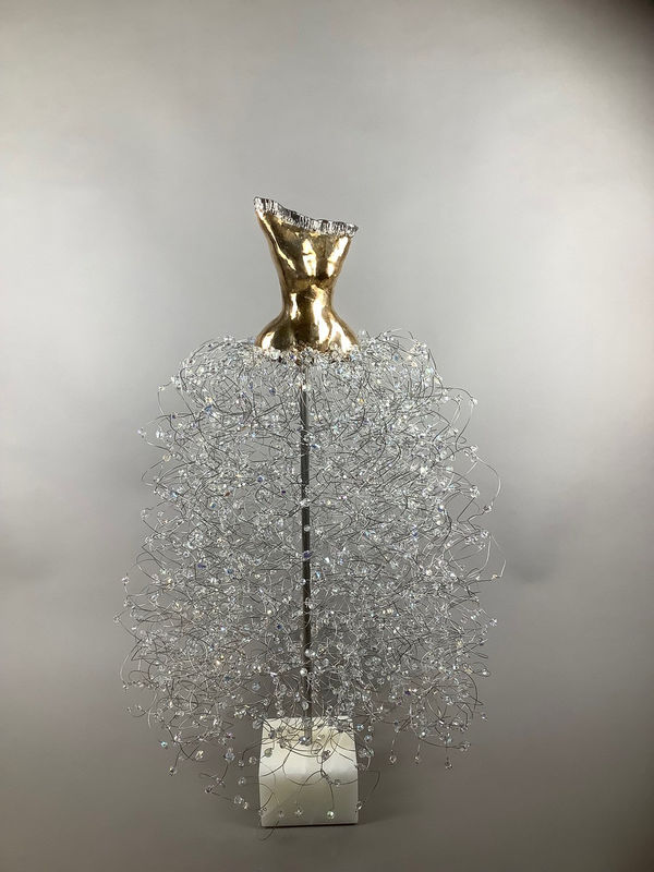 Estella Fransbergen, Torso with Yellow Gold Overglaze, Top White Gold Overglaze, Glass Stones & Quartz 193531