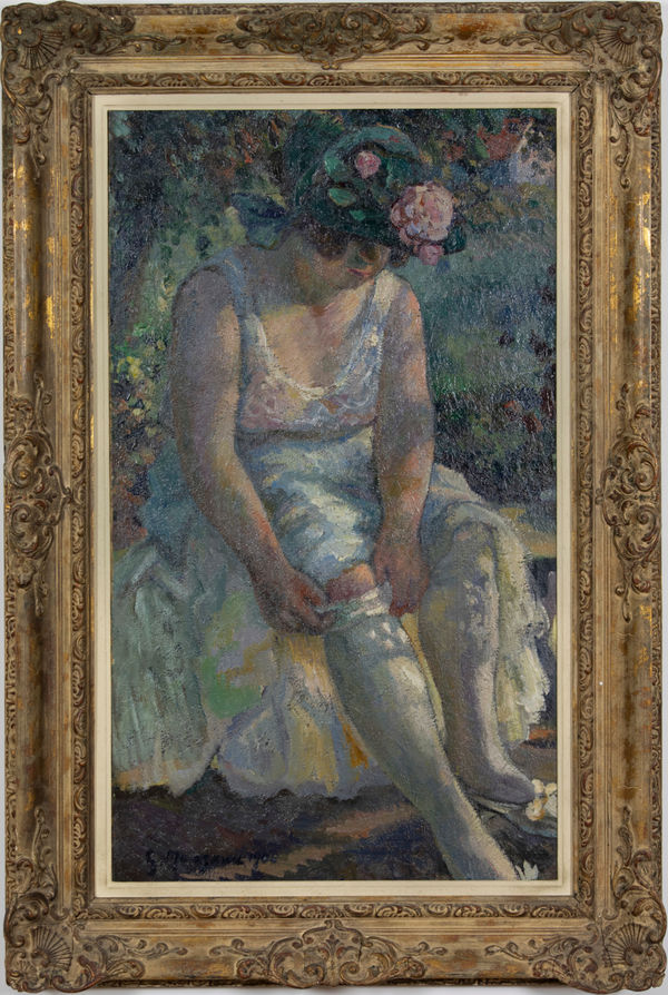 5 Generations of Camille Pissarro, Femme Mettant son Bas