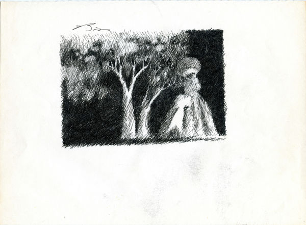 Earl Biss, Strolling Lady with Child in the Park EB15