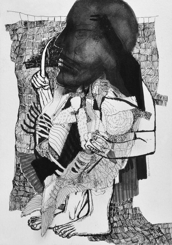 Vikrant Bhise Book of Baluta (5), 2022 Watercolour and pen on paper 21.6 x 27.9 cm 8 1/2 x 11 in