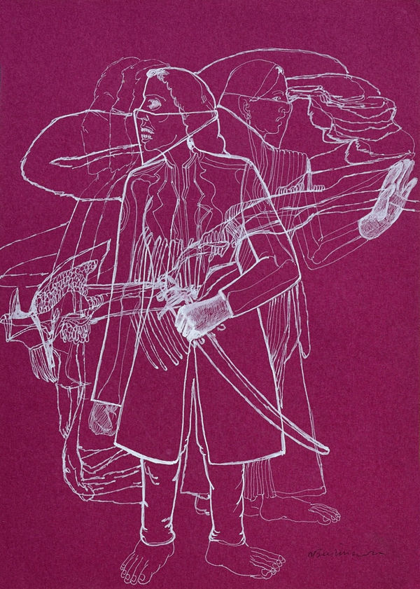 Vikrant Bhise Existence: Conflicts, Poverty 59, 2022 Gouache on paper 17.8 x 12.7 cm 7 x 5 in