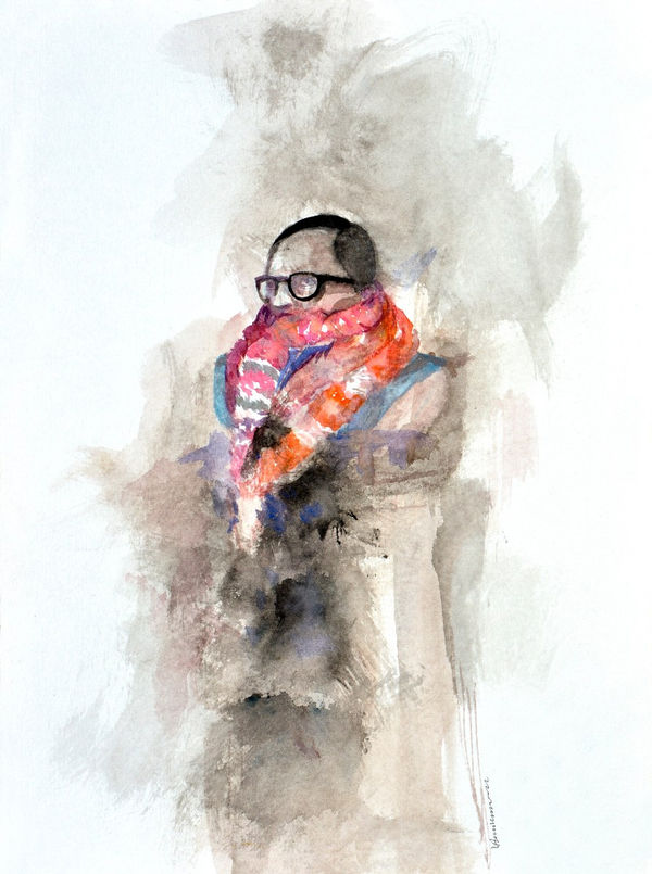 Vikrant Bhise The Icon of Democracy II, 2023 Watercolour on paper 29.7 x 21.1 cm 11 3/4 x 8 1/4 in