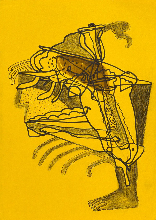 Vikrant Bhise Existence: Conflicts, Poverty 75, 2022 Gouache on paper 17.8 x 12.7 cm 7 x 5 in