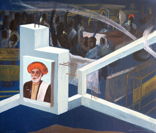 Vikrant Bhise Pillars of Equality 1, 2022 Acrylic on canvas 30.5 x 35.6 cm 12 x 14 in