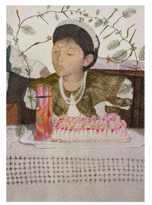 Dola Shikder Myths of belonging (series), 2024 Benzene print and watercolour on acid free paper 15.2 x 21.6 cm 6 x 8 1/2 in