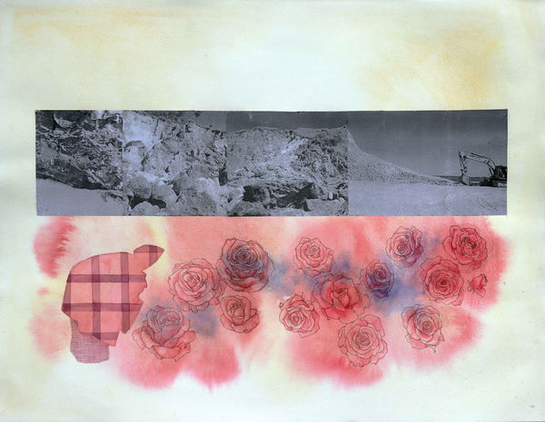 Naphisabiang Khongwir Landscaping 1, 2021 Printed photograph, watercolour and pen on paper 50 x 65 cm 19 3/4 x 25 5/8 in