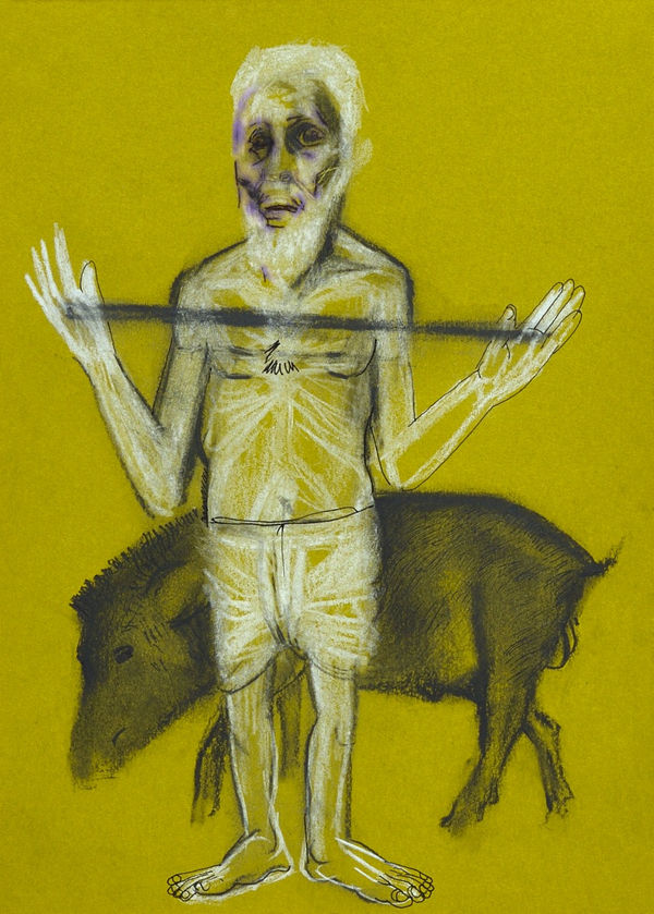 Vikrant Bhise Existence: Conflicts, Poverty 07, 2022 Gouache on paper 17.8 x 12.7 cm 7 x 5 in