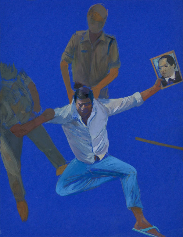 Vikrant Bhise Protest VI, 2023 Gouache on paper 22.9 x 17.8 cm 9 x 7 in