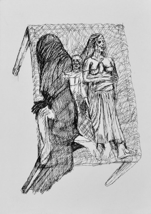 Vikrant Bhise Book of Baluta (14), 2022 Watercolour and pen on paper 21.6 x 27.9 cm 8 1/2 x 11 in