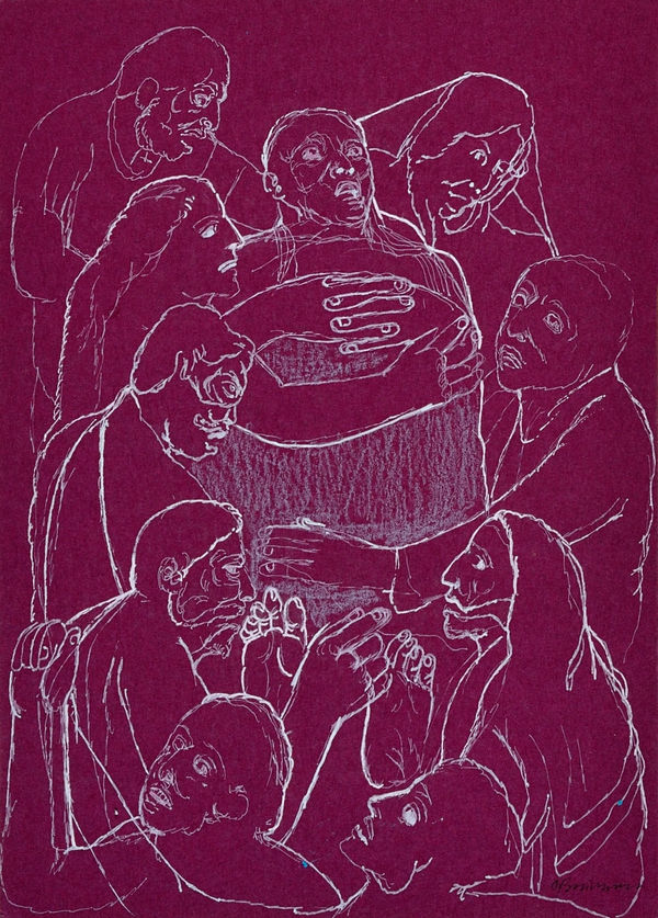 Vikrant Bhise Existence: Conflicts, Poverty 60, 2022 Gouache on paper 17.8 x 12.7 cm 7 x 5 in