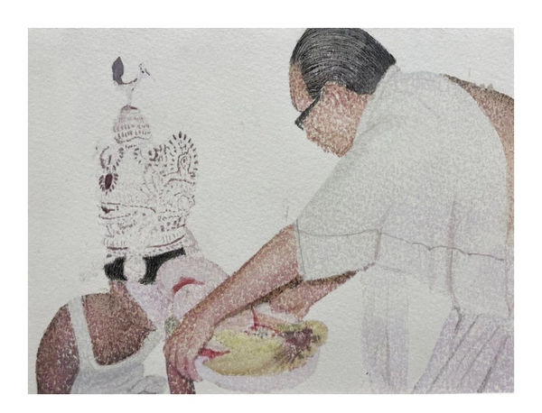 Dola Shikder Myths of belonging (series), 2024 Benzene print and watercolour on acid free paper 20.3 x 16.5 cm 8 x 6 1/2 in