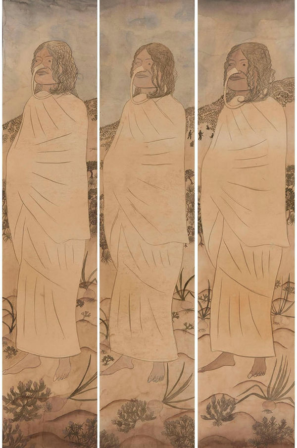 Gipin Varghese Lifetimes, 2013 Watercolour on paper 205.7 x 40.6 cm 81 x 16 in (each)