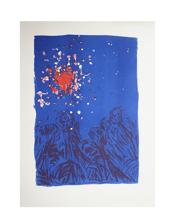 Aban Raza Neele Aasmaan mein Laal Sitara Serigraph 99.7 x 70 cm 39 1/4 x 27 1/2 in Edition 2 of 8