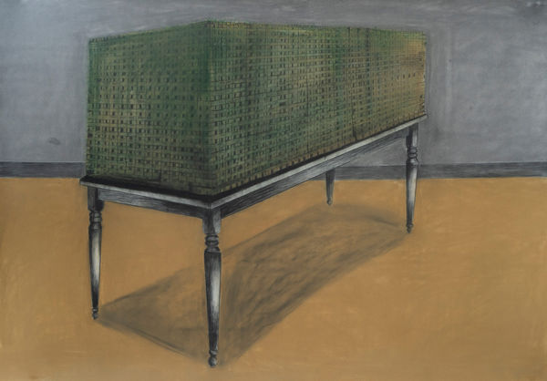 Birender Yadav Fertile Bricks, 2021 Charcoal and Soft Pastel 105 x 152 cm 41 3/8 x 59 7/8 in