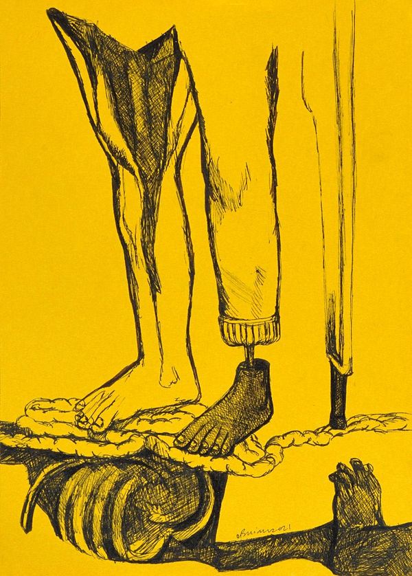 Vikrant Bhise Existence: Conflicts, Poverty 73, 2022 Gouache on paper 17.8 x 12.7 cm 7 x 5 in