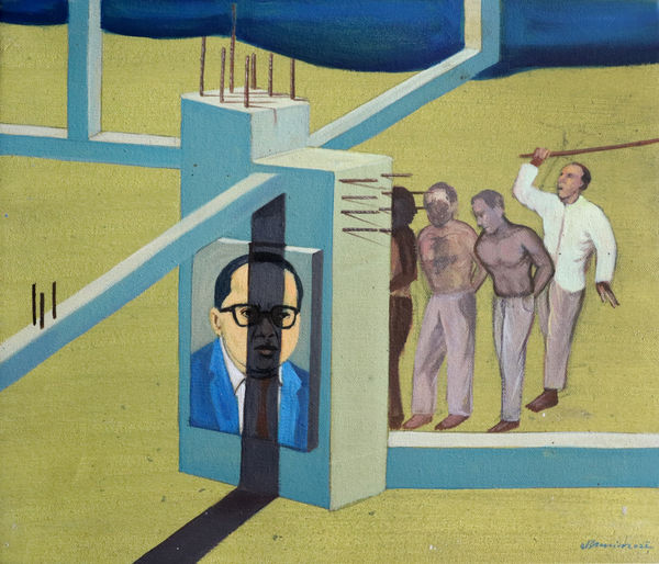 Vikrant Bhise Pillars of Equality 3, 2022 Acrylic on canvas 30.5 x 35.6 cm 12 x 14 in