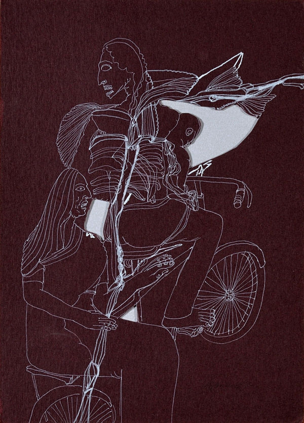 Vikrant Bhise Existence: Conflicts, Poverty 85, 2022 Gouache on paper 17.8 x 12.7 cm 7 x 5 in