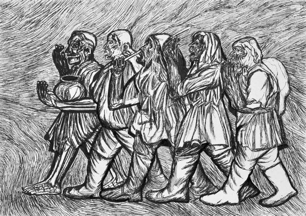 Vikrant Bhise Struggle (1), 2023 Ink pen on paper 21.1 x 29.7 cm 8 1/4 x 11 3/4 in