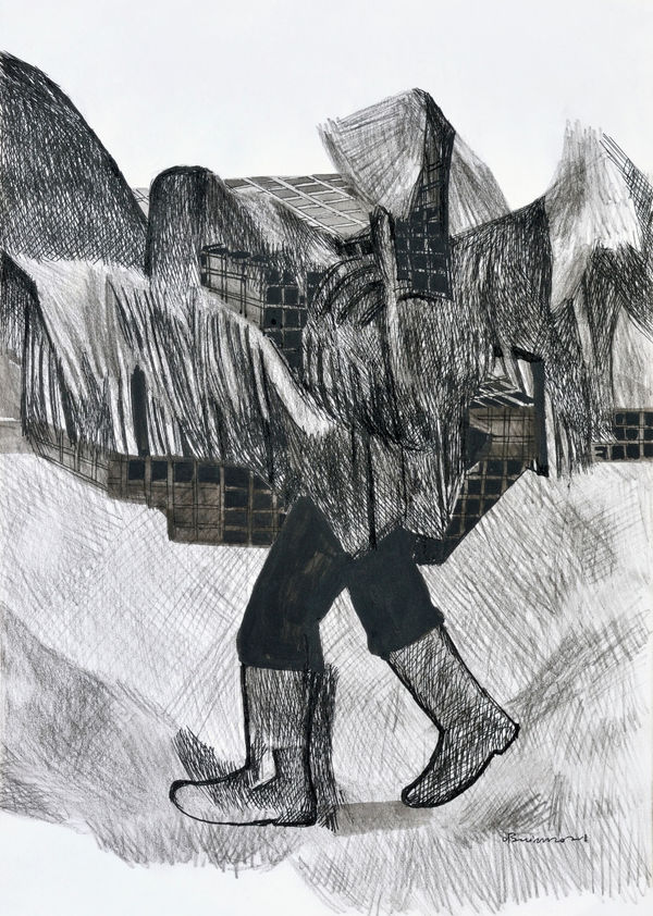 Vikrant Bhise Constitution, Labour, and Democracy I, 2022 Watercolour and ink on paper 29.7 x 21.1 cm 11 3/4 x 8 1/4 in