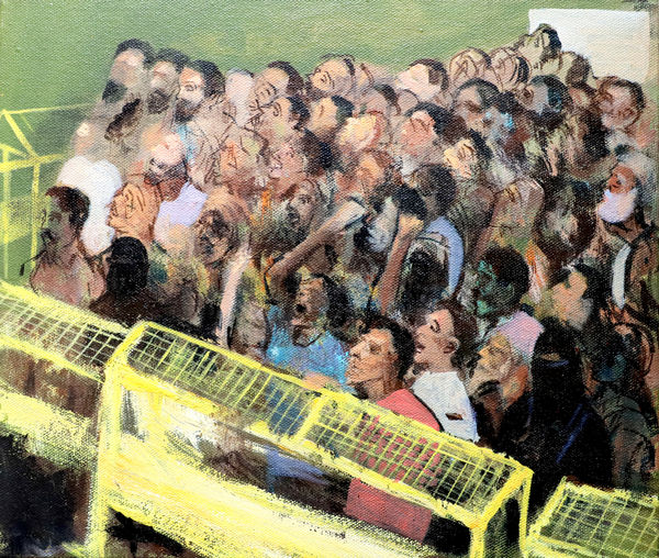 Vikrant Bhise The Rise of Protests 33, 2021 Oil on canvas 33 x 28 cm 13 x 11 in