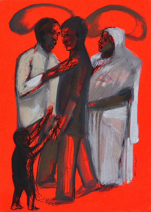 Vikrant Bhise Existence: Conflicts, Poverty 78, 2022 Gouache on paper 17.8 x 12.7 cm 7 x 5 in