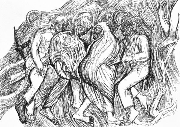 Vikrant Bhise Struggle (5), 2023 Ink pen on paper 21.1 x 29.7 cm 8 1/4 x 11 3/4 in