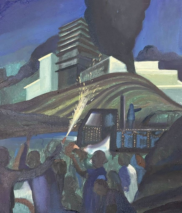 Vikrant Bhise Jayanti: Procession, 2023 Oil on canvas 35.6 x 30.5 cm 14 x 12 in