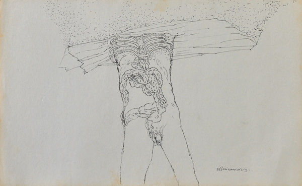 Vikrant Bhise Sanitary Workers I (13), 2022-23 Pen on paper 14 x 21.6 cm 5 1/2 x 8 1/2 in